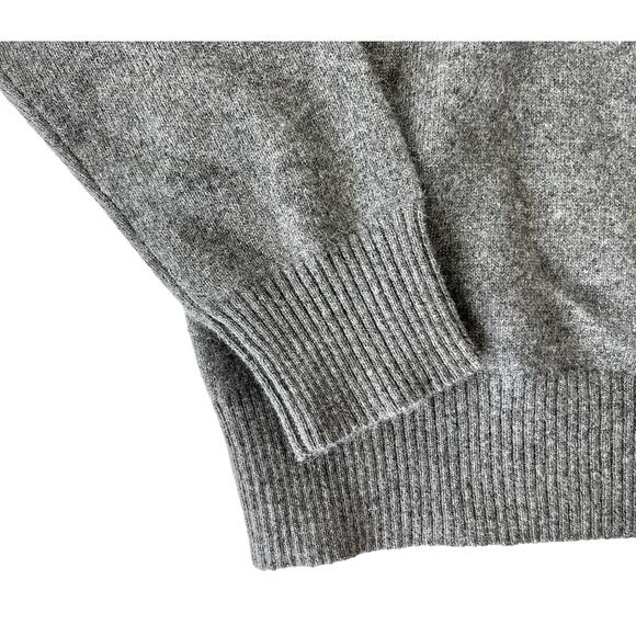 3-29 QI CASHMERE Men's Henley Sweater 100%Cashmere Gray S - Picture 6 of 16